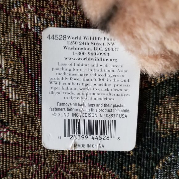 Bengal tiger, small, realistic look, plush toy, WWF soft toy animal by Gund - Picture 8 of 10